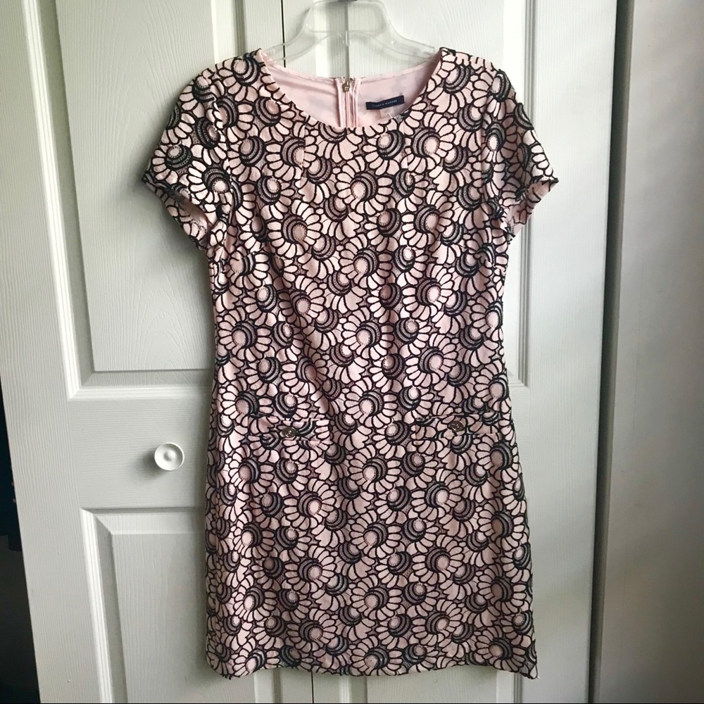 NWT Pink/Black Faux Pocket Shift Dress